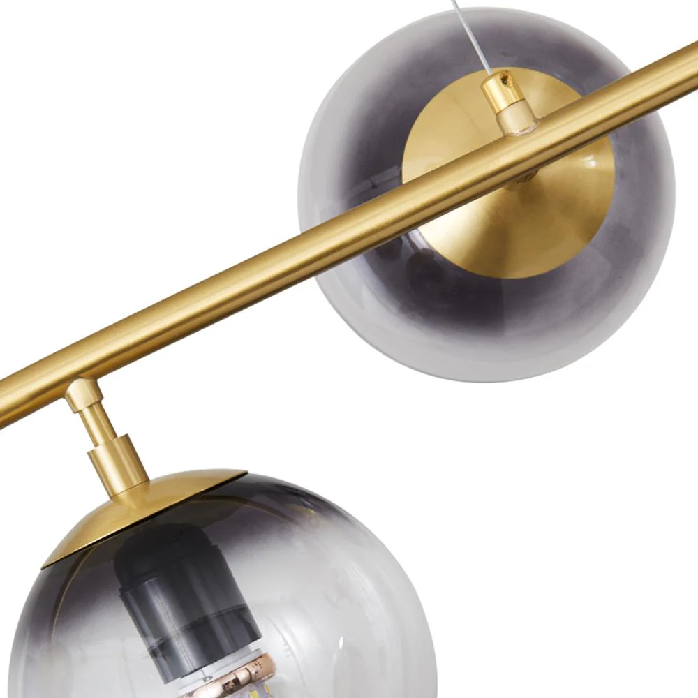 6-light Glass Globe Linear Chandelier - Image 6