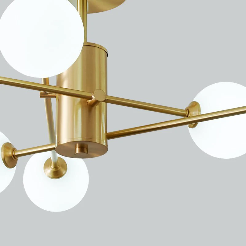 6-Light Opal Glass Globe Linear Sputnik Semi Flush - Image 13