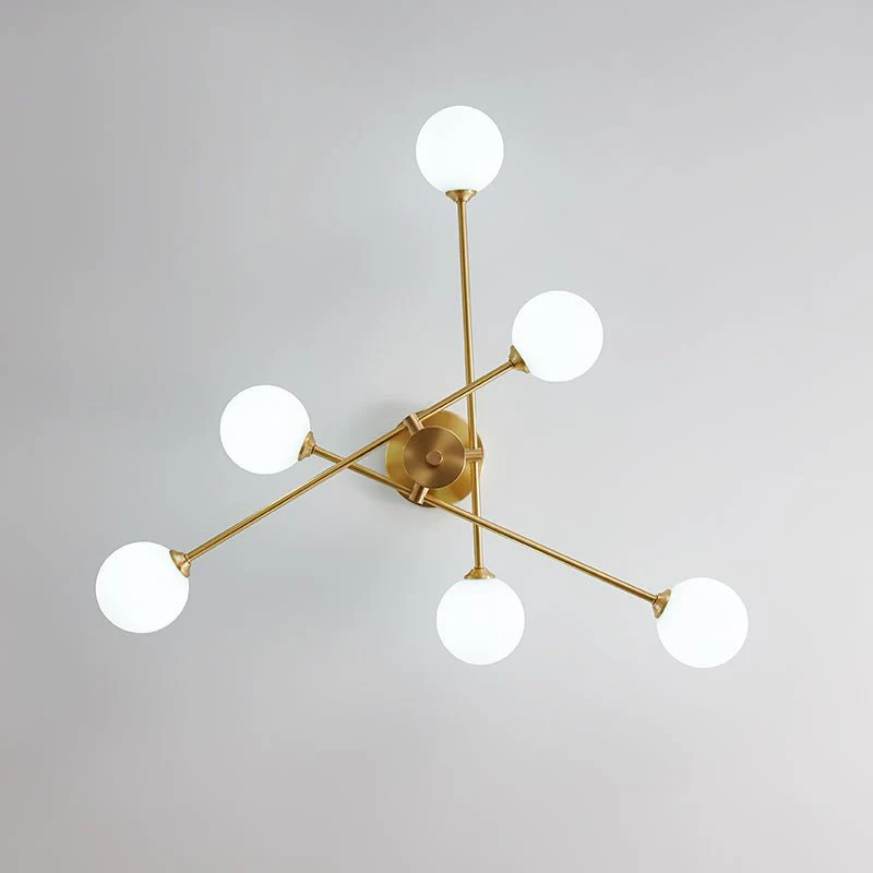 6-Light Opal Glass Globe Linear Sputnik Semi Flush - Image 10