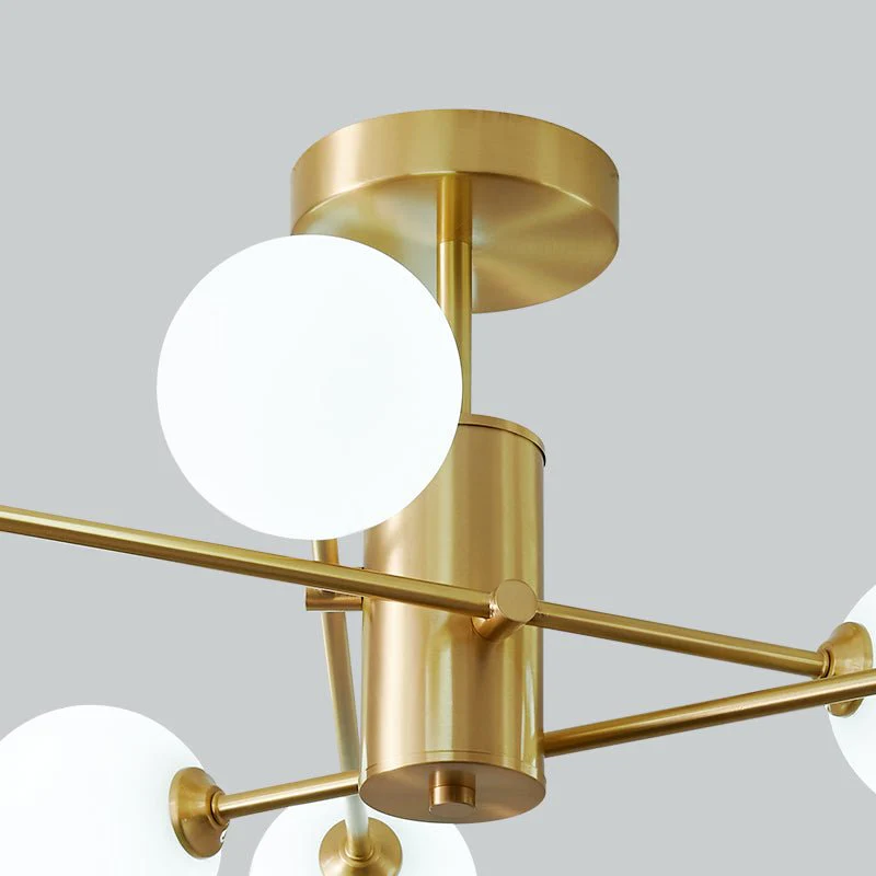 6-Light Opal Glass Globe Linear Sputnik Semi Flush - Image 12