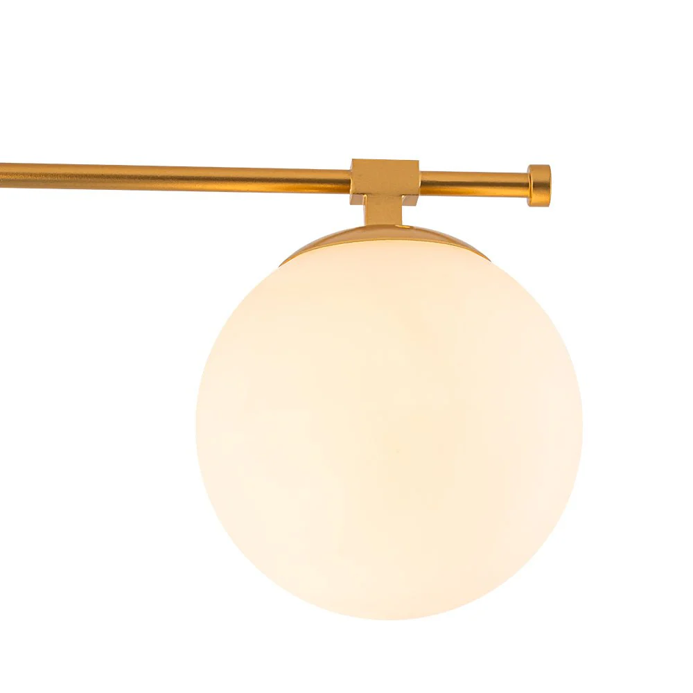 (OpenBox) 6-Light Opal Glass Globe Linear Sputnik Semi Flush Chandelier - Image 15