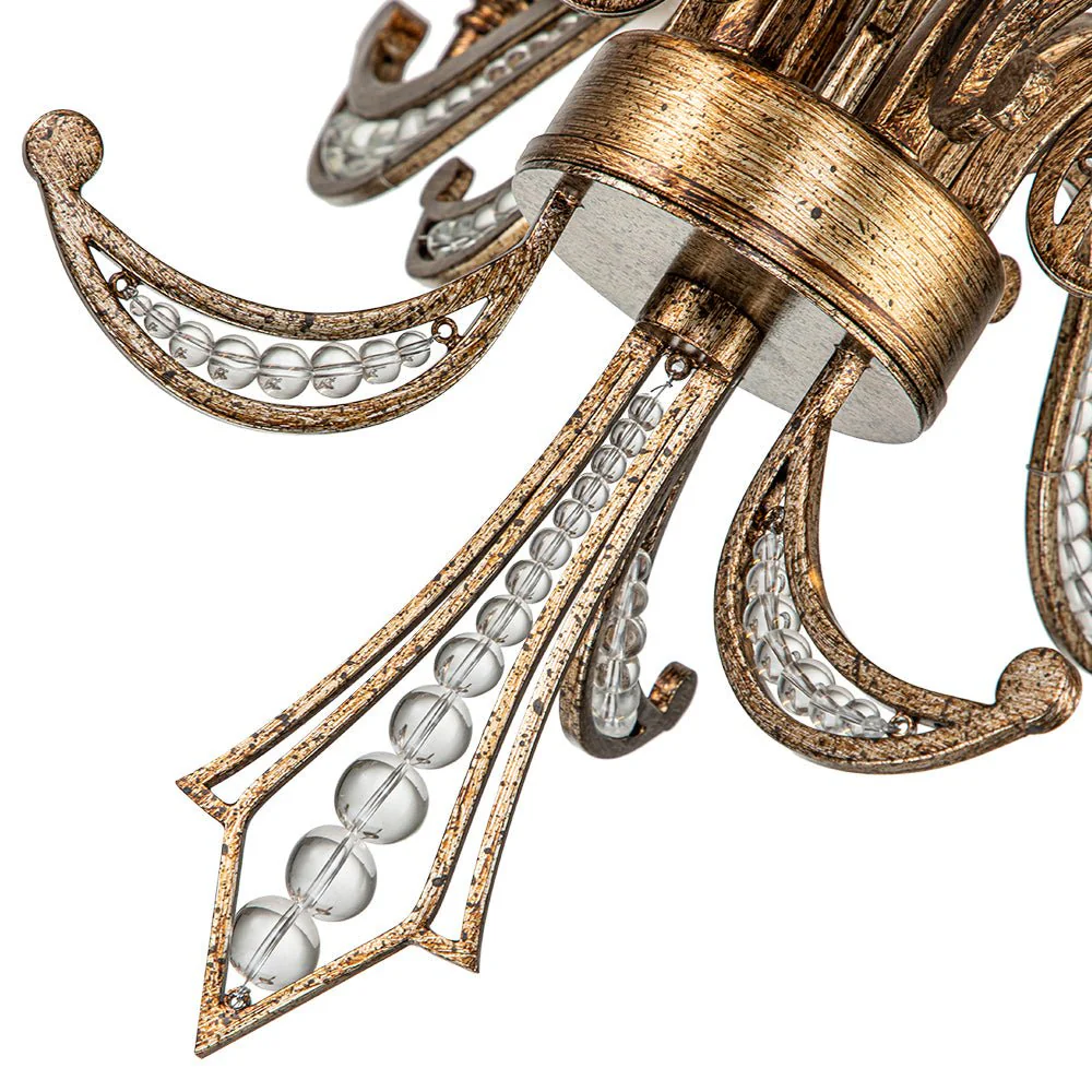 6-Light Vintage Candle Style Chandelier Crystal Beads - Image 7