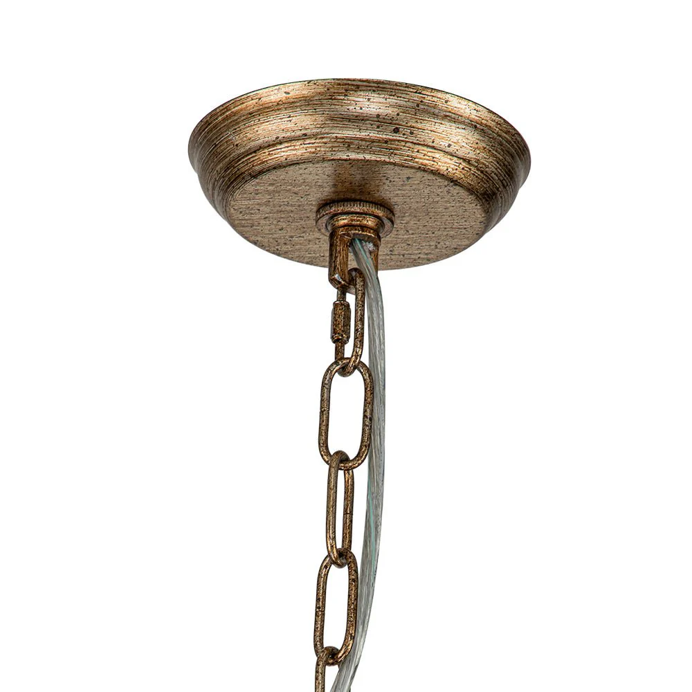 6-Light Vintage Candle Style Chandelier Crystal Beads - Image 8