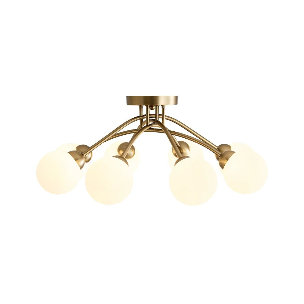 8-Light Sputnik Milky Glass Bubble Semi Flush Mount - Image 11