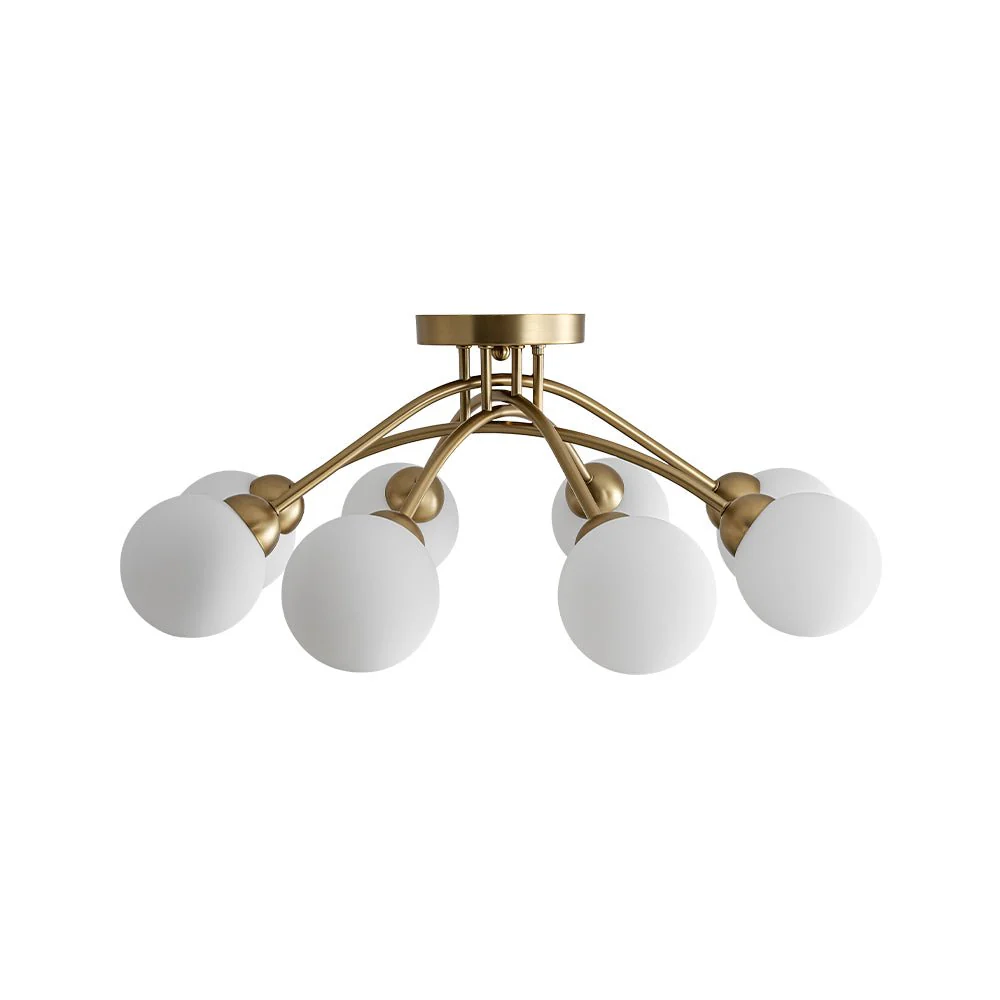 8-Light Sputnik Milky Glass Bubble Semi Flush Mount - Image 12