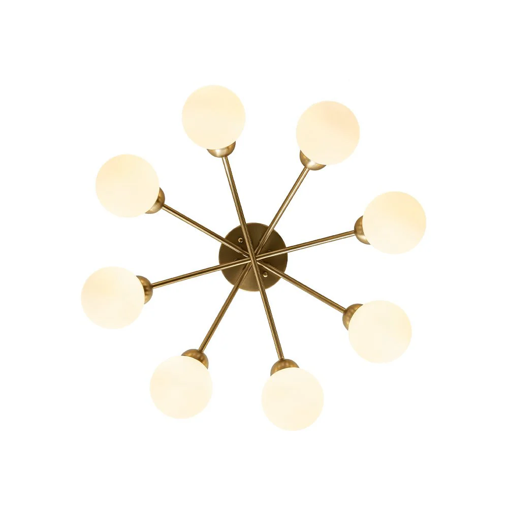 8-Light Sputnik Milky Glass Bubble Semi Flush Mount - Image 15