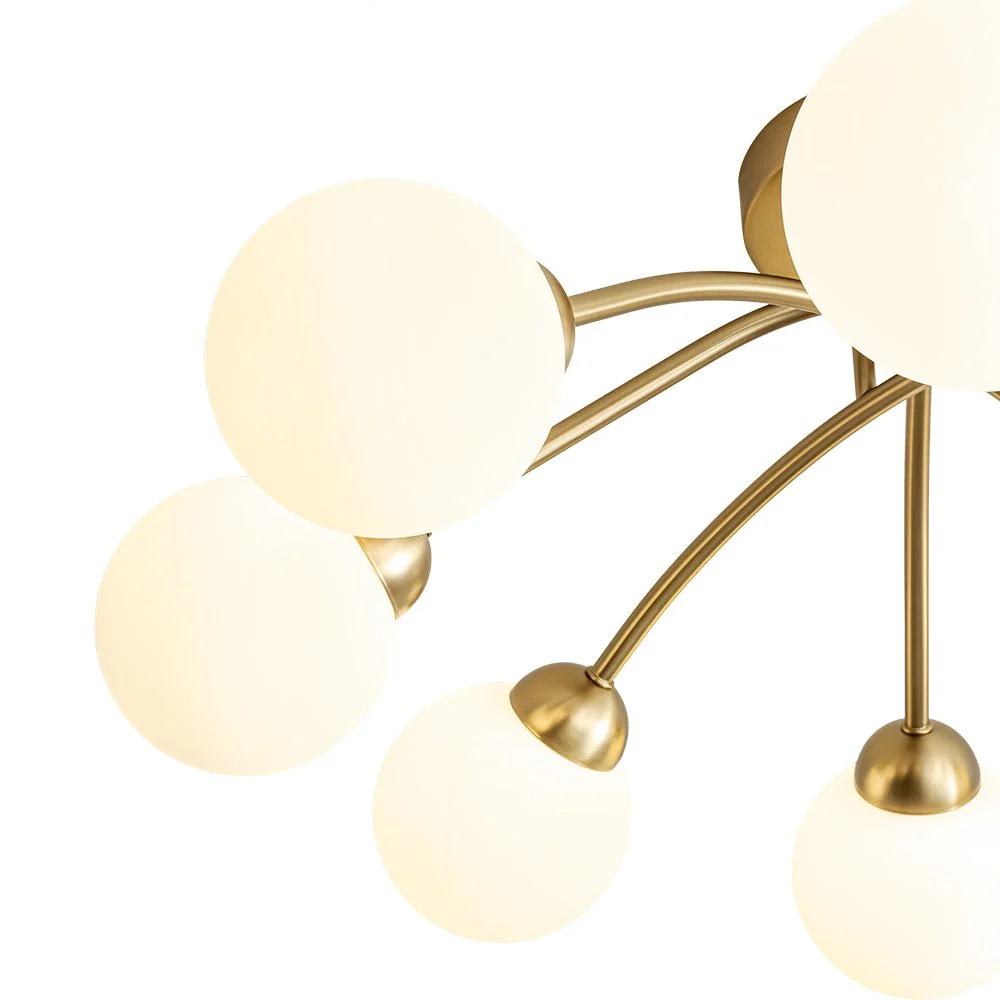 8-Light Sputnik Milky Glass Bubble Semi Flush Mount - Image 16