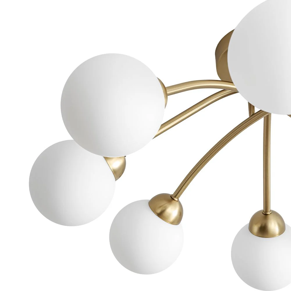 8-Light Sputnik Milky Glass Bubble Semi Flush Mount - Image 17