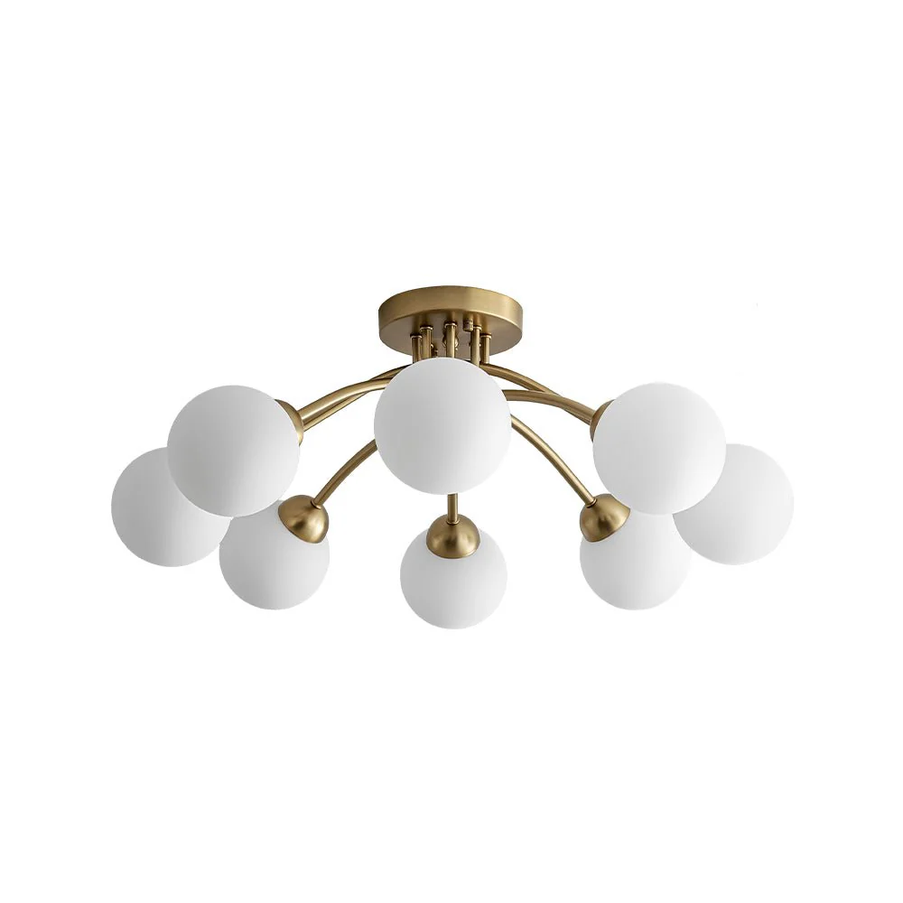 8-Light Sputnik Milky Glass Bubble Semi Flush Mount - Image 8