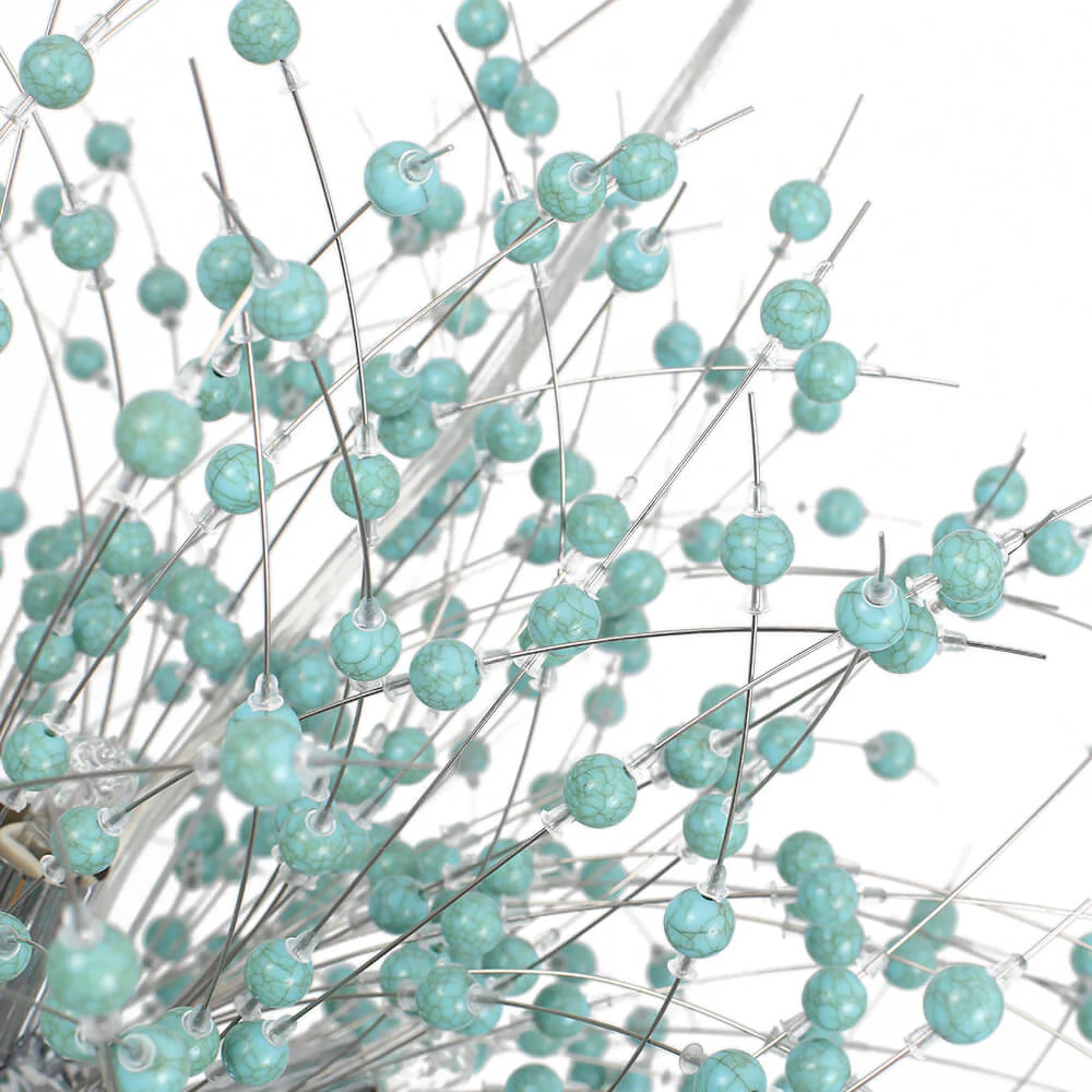 9-Light Blue Dandelion Firework Chandelier - Image 8