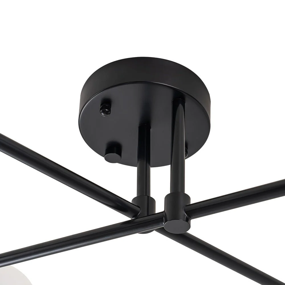 Black Frosted Bubble Linear Sputnik Semi Flush Mount - Image 13