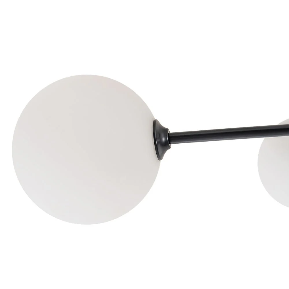 Black Frosted Bubble Linear Sputnik Semi Flush Mount - Image 15