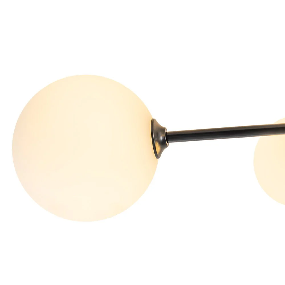 Black Frosted Bubble Linear Sputnik Semi Flush Mount - Image 16