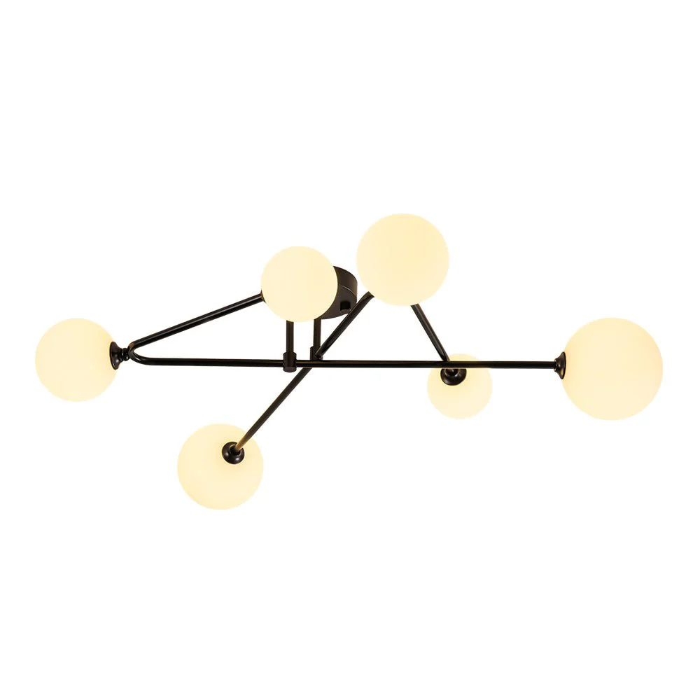 Black Frosted Bubble Linear Sputnik Semi Flush Mount - Image 4