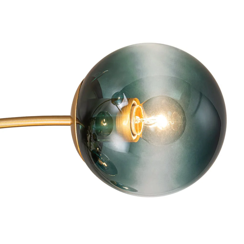 Glam Bloom 12-Light Blue Glass Bubble Semi Flush Chandelier - Image 16