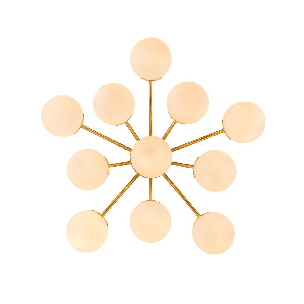 (OpenBox) Bloom Brass Frosted Glass Bubble Semi Flush Chandelier - Image 14