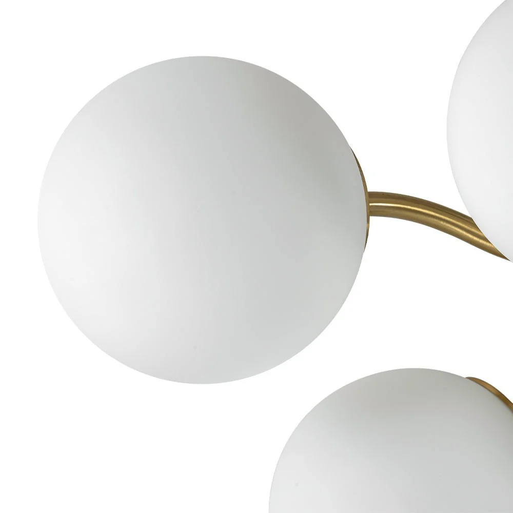 (OpenBox) Bloom Brass Frosted Glass Bubble Semi Flush Chandelier - Image 17