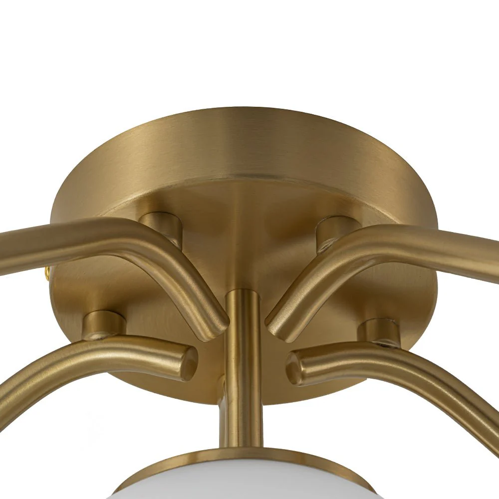 (OpenBox) Bloom Brass Frosted Glass Bubble Semi Flush Chandelier - Image 18