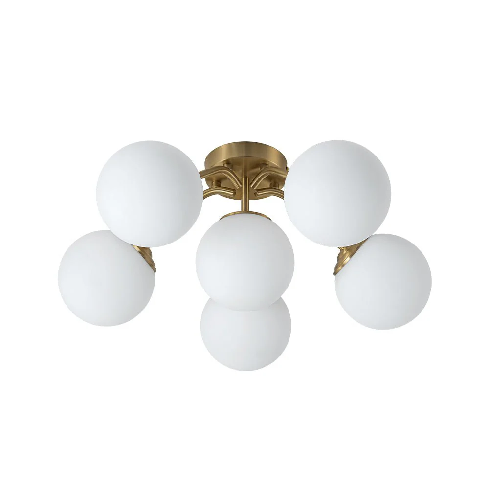 (OpenBox) Bloom Brass Frosted Glass Bubble Semi Flush Chandelier - Image 21