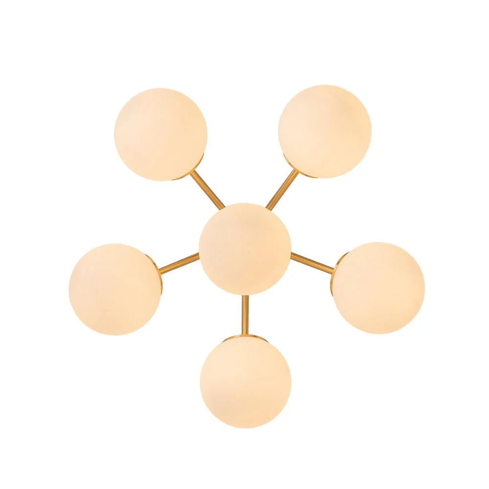 (OpenBox) Bloom Brass Frosted Glass Bubble Semi Flush Chandelier - Image 28