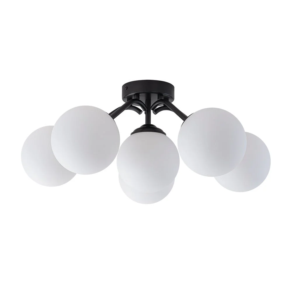 (OpenBox) Bloom Brass Frosted Glass Bubble Semi Flush Chandelier - Image 35