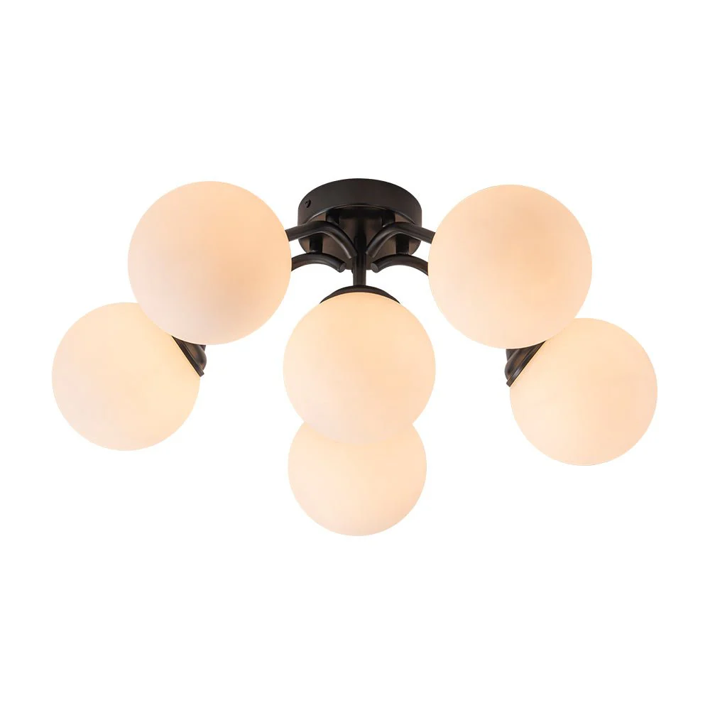 (OpenBox) Bloom Brass Frosted Glass Bubble Semi Flush Chandelier - Image 37