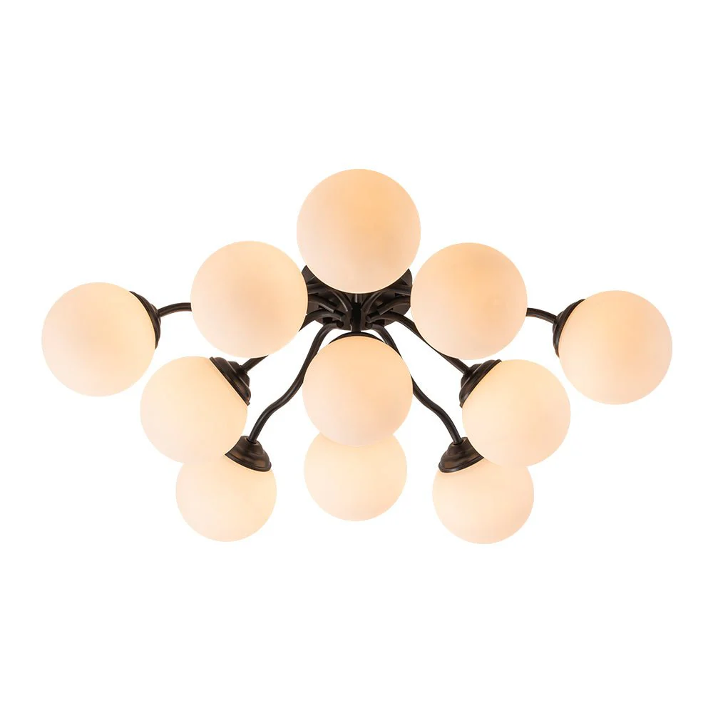 (OpenBox) Bloom Brass Frosted Glass Bubble Semi Flush Chandelier - Image 39