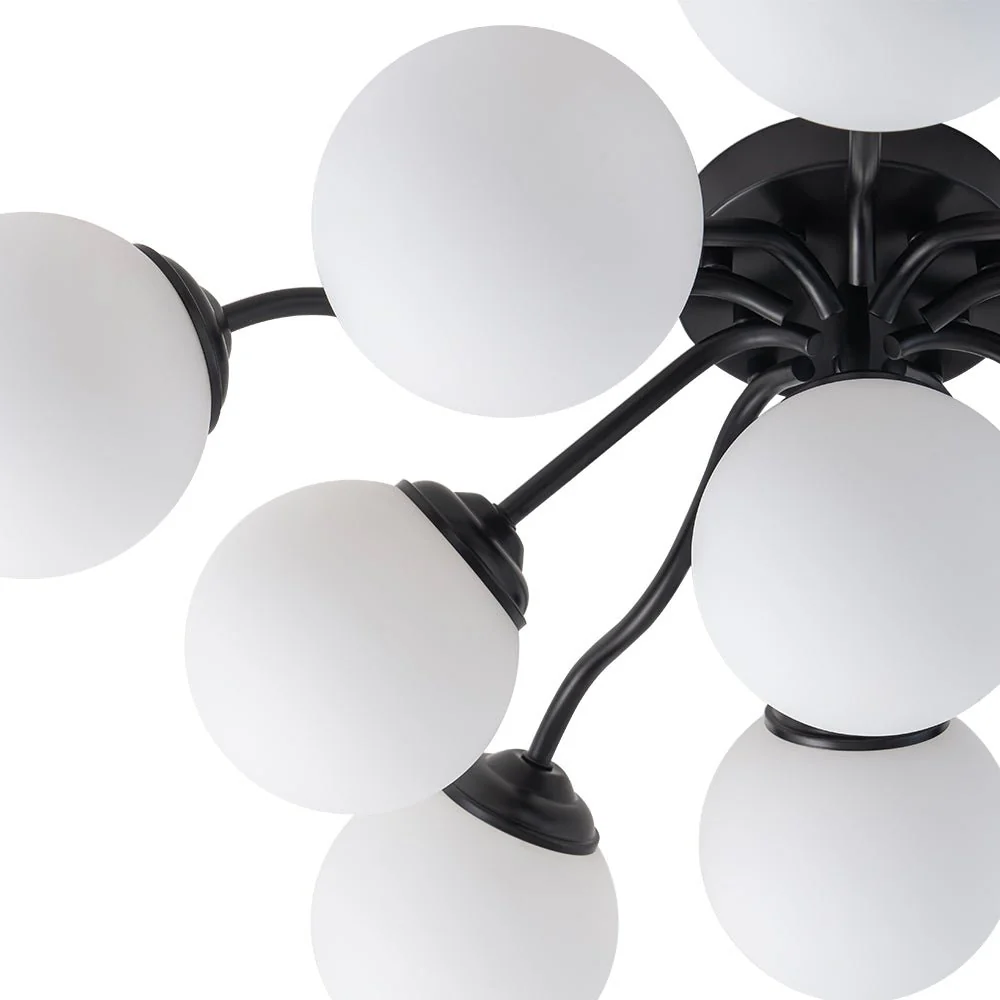 (OpenBox) Bloom Brass Frosted Glass Bubble Semi Flush Chandelier - Image 42