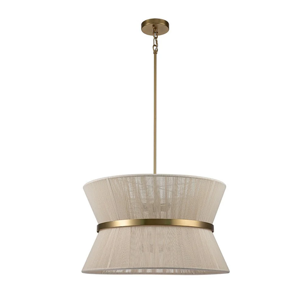 (OpenBox) Boho 2-Tier Woven Thread Tapered Drum Pendant Light - Image 12