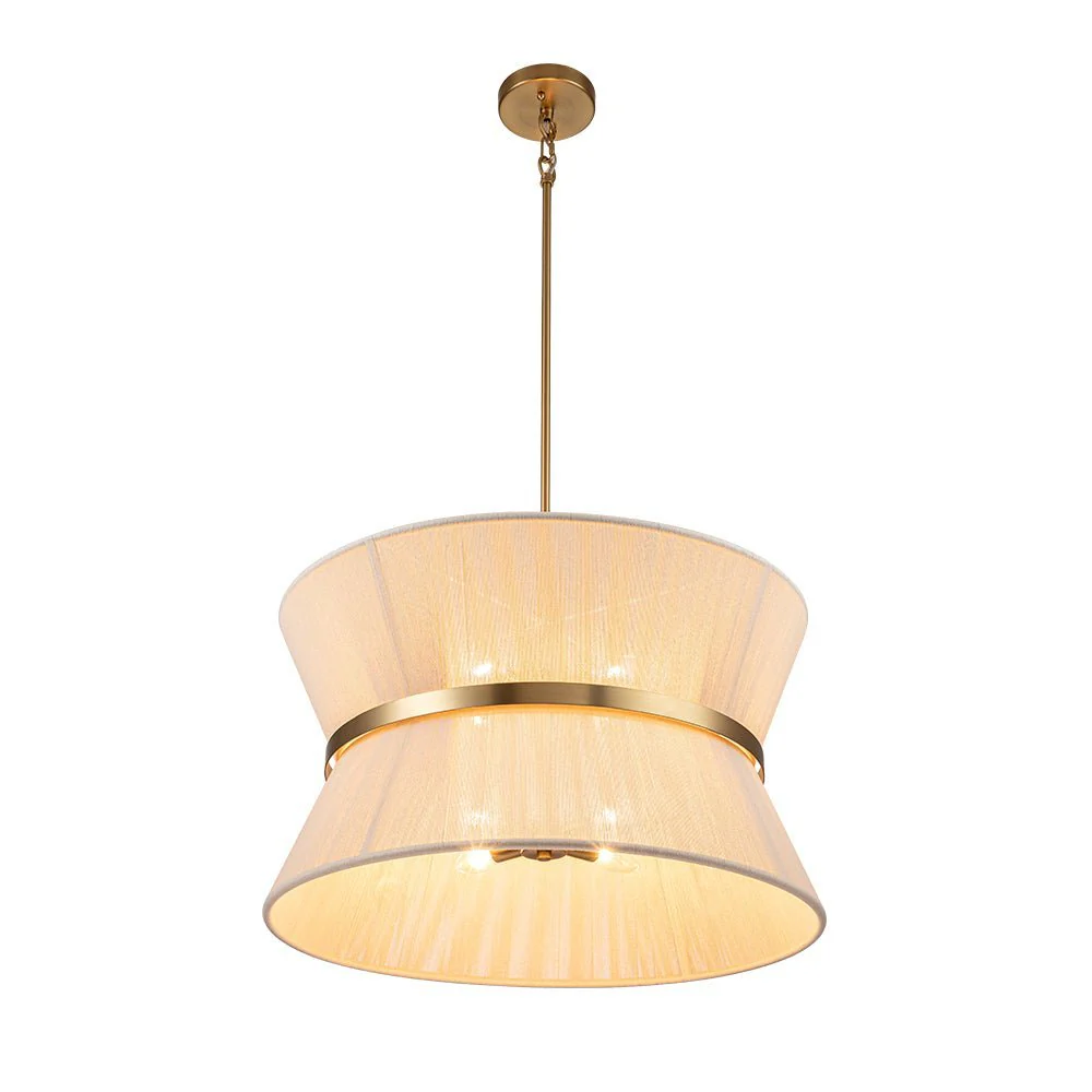 (OpenBox) Boho 2-Tier Woven Thread Tapered Drum Pendant Light - Image 13
