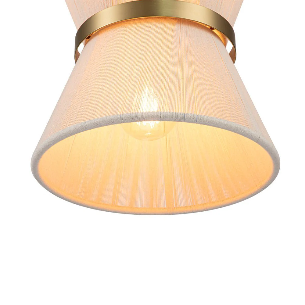 (OpenBox) Boho 2-Tier Woven Thread Tapered Drum Pendant Light - Image 16