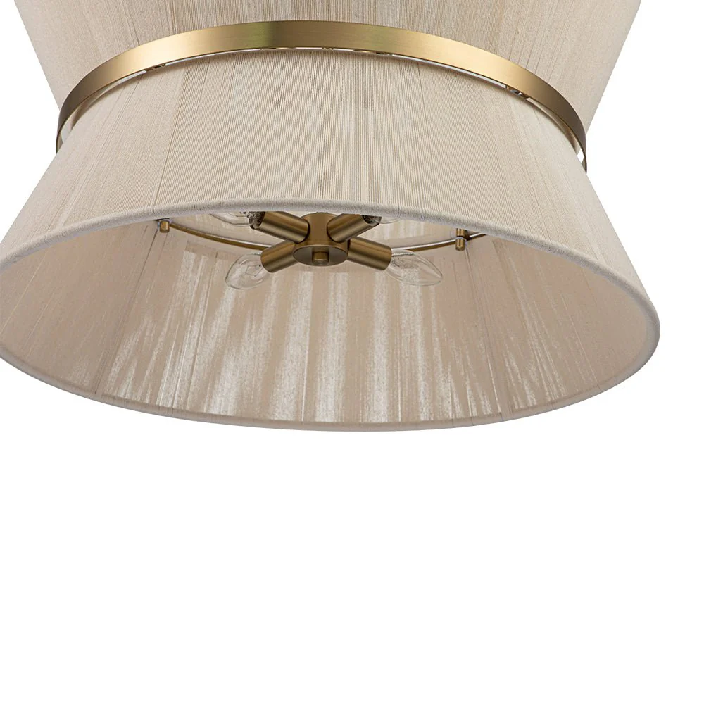 (OpenBox) Boho 2-Tier Woven Thread Tapered Drum Pendant Light - Image 17