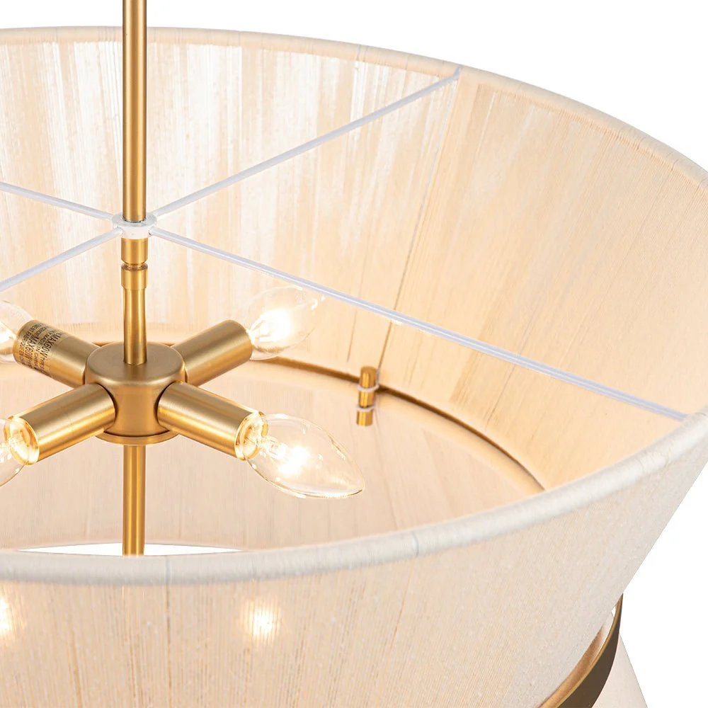 (OpenBox) Boho 2-Tier Woven Thread Tapered Drum Pendant Light - Image 19