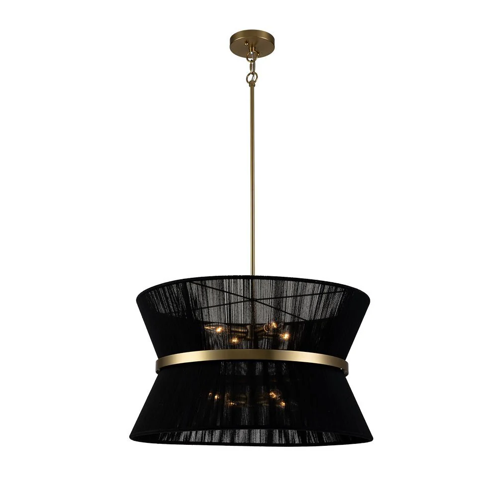 (OpenBox) Boho 2-Tier Woven Thread Tapered Drum Pendant Light - Image 22