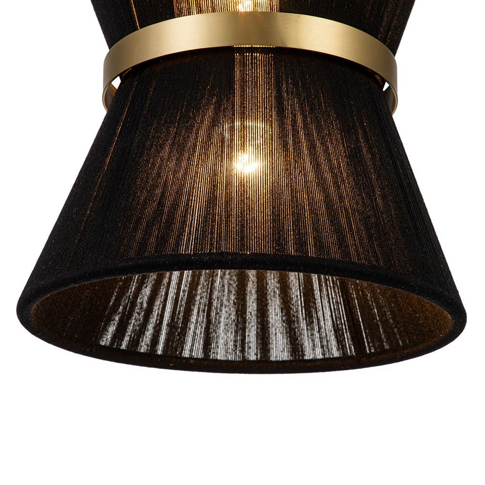 (OpenBox) Boho 2-Tier Woven Thread Tapered Drum Pendant Light - Image 26