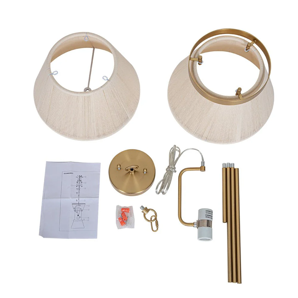 (OpenBox) Boho 2-Tier Woven Thread Tapered Drum Pendant Light - Image 28