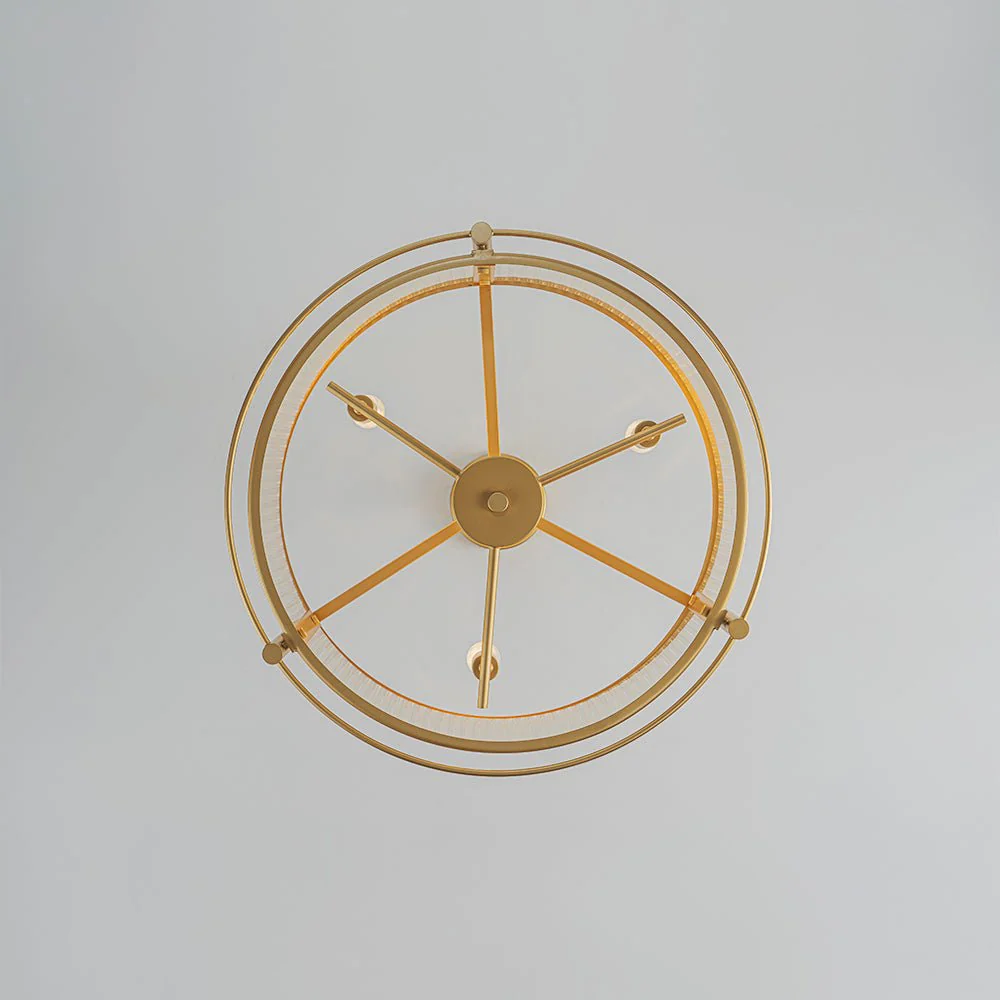 Brass 3-Light Ribbed Glass Drum Lantern Pendant Light - Image 15