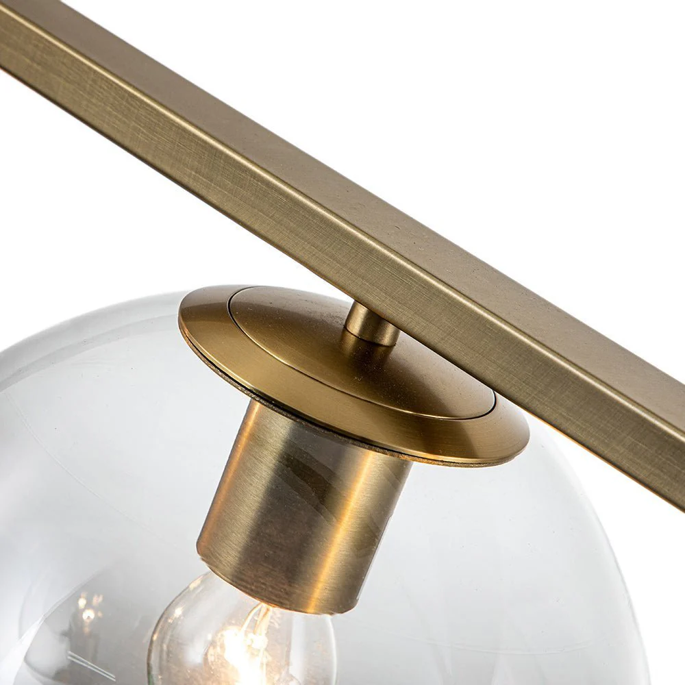 (OpenBox) Brass 5-Light Glass Globe Linear Pendant - Image 8