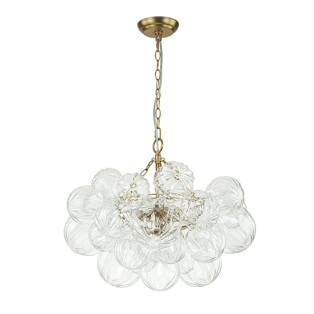 (OpenBox) Brass Cluster Sculpture Texture Glass Globe Bubble Chandelier - Image 10