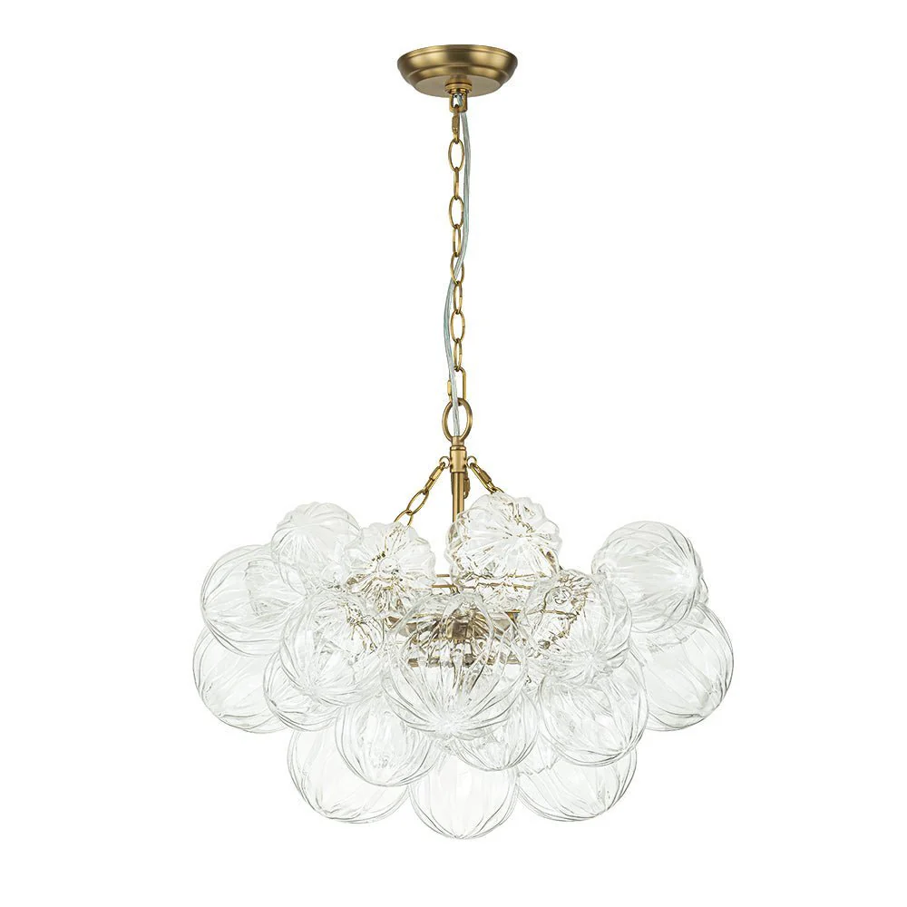 (OpenBox) Brass Cluster Sculpture Texture Glass Globe Bubble Chandelier - Image 11