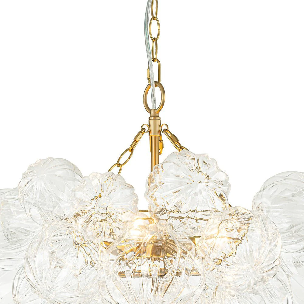 (OpenBox) Brass Cluster Sculpture Texture Glass Globe Bubble Chandelier - Image 19