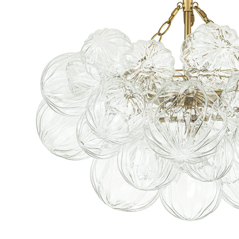 (OpenBox) Brass Cluster Sculpture Texture Glass Globe Bubble Chandelier - Image 20