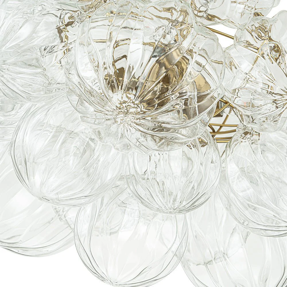 (OpenBox) Brass Cluster Sculpture Texture Glass Globe Bubble Chandelier - Image 21