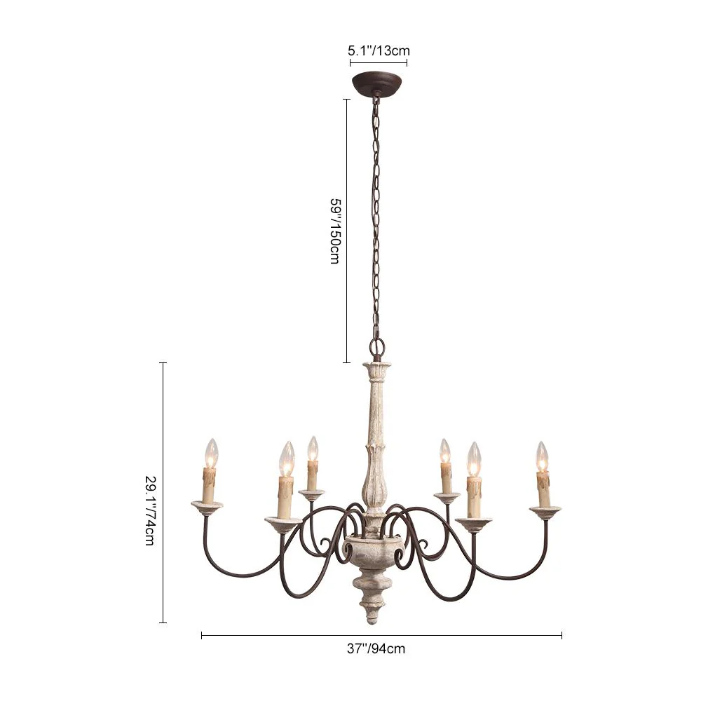 Candle Style Shabby Chic Chandelier - Image 10
