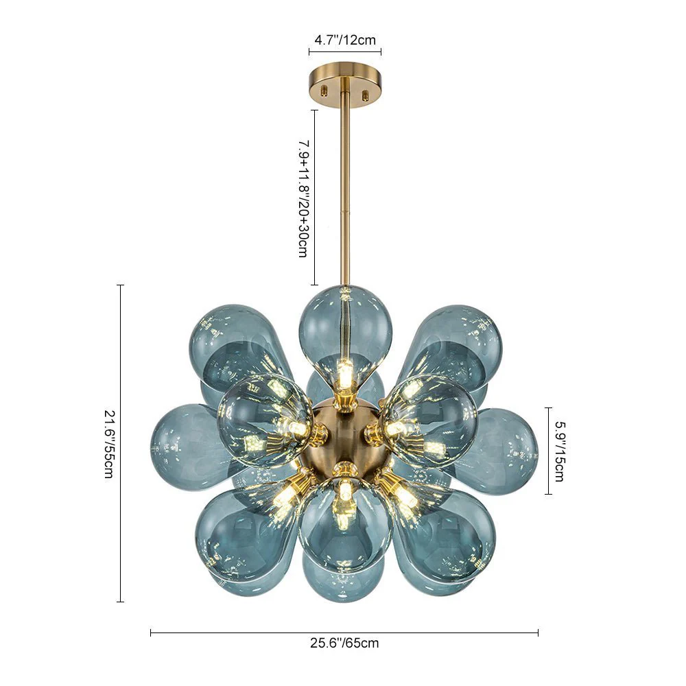 (OpenBox) Cluster Blue Glass Bubble Chandelier - Image 18
