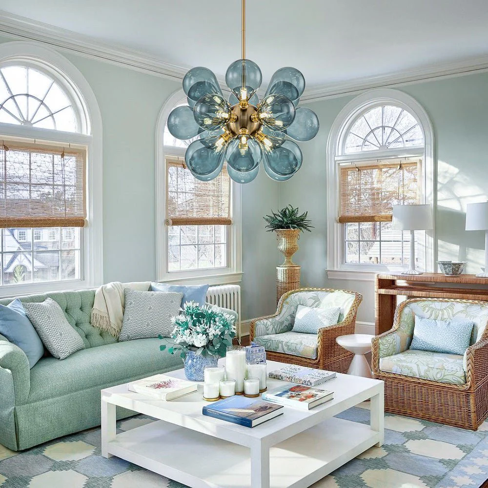 (OpenBox) Cluster Blue Glass Bubble Chandelier - Image 2