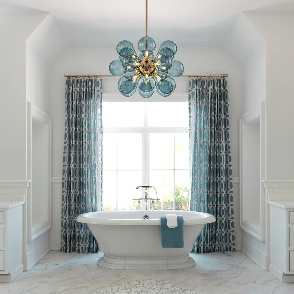 (OpenBox) Cluster Blue Glass Bubble Chandelier - Image 3