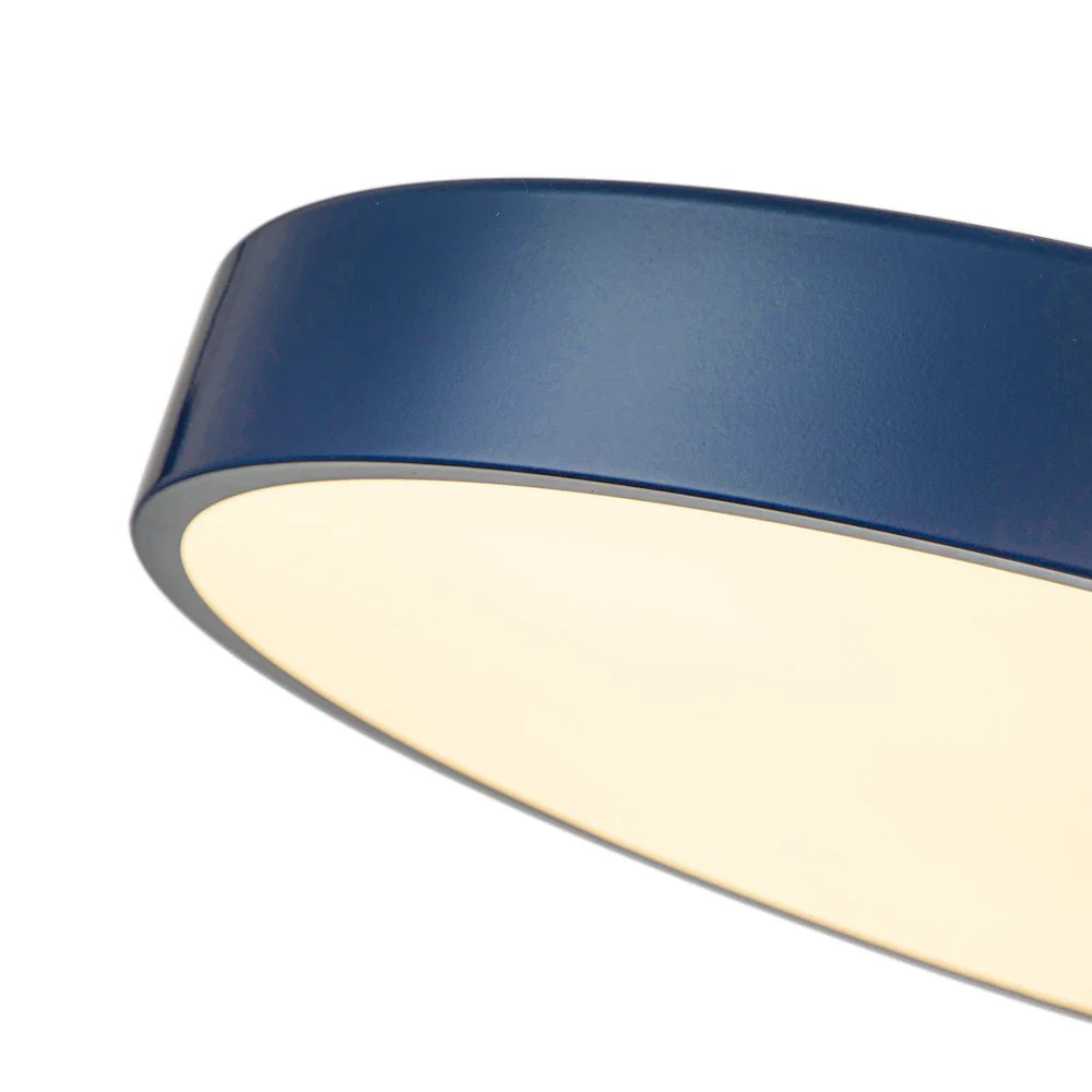 (OpenBox) Contemporary Brass Blue Round LED Semi Flush Lighting - Image 7