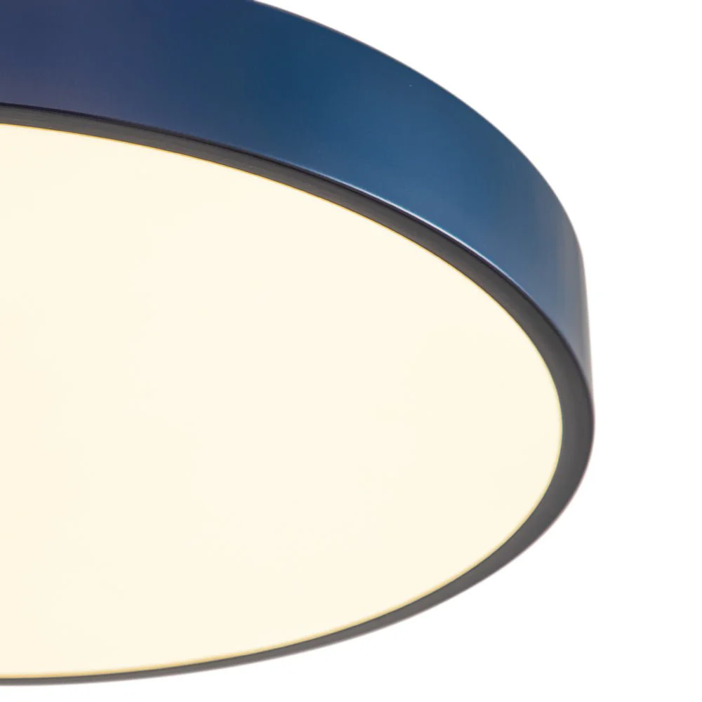 (OpenBox) Contemporary Brass Blue Round LED Semi Flush Lighting - Image 8