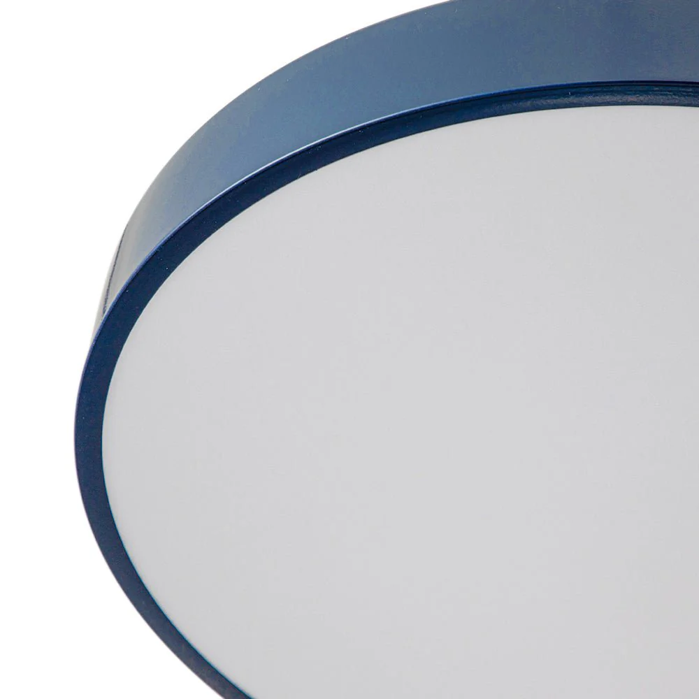 (OpenBox) Contemporary Brass Blue Round LED Semi Flush Lighting - Image 9
